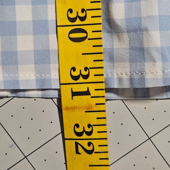 Mizzen+Main Men Shirt Blue Gingham L Trim Fit Preppy Officecore Quiet Luxury - Picture 11 of 12